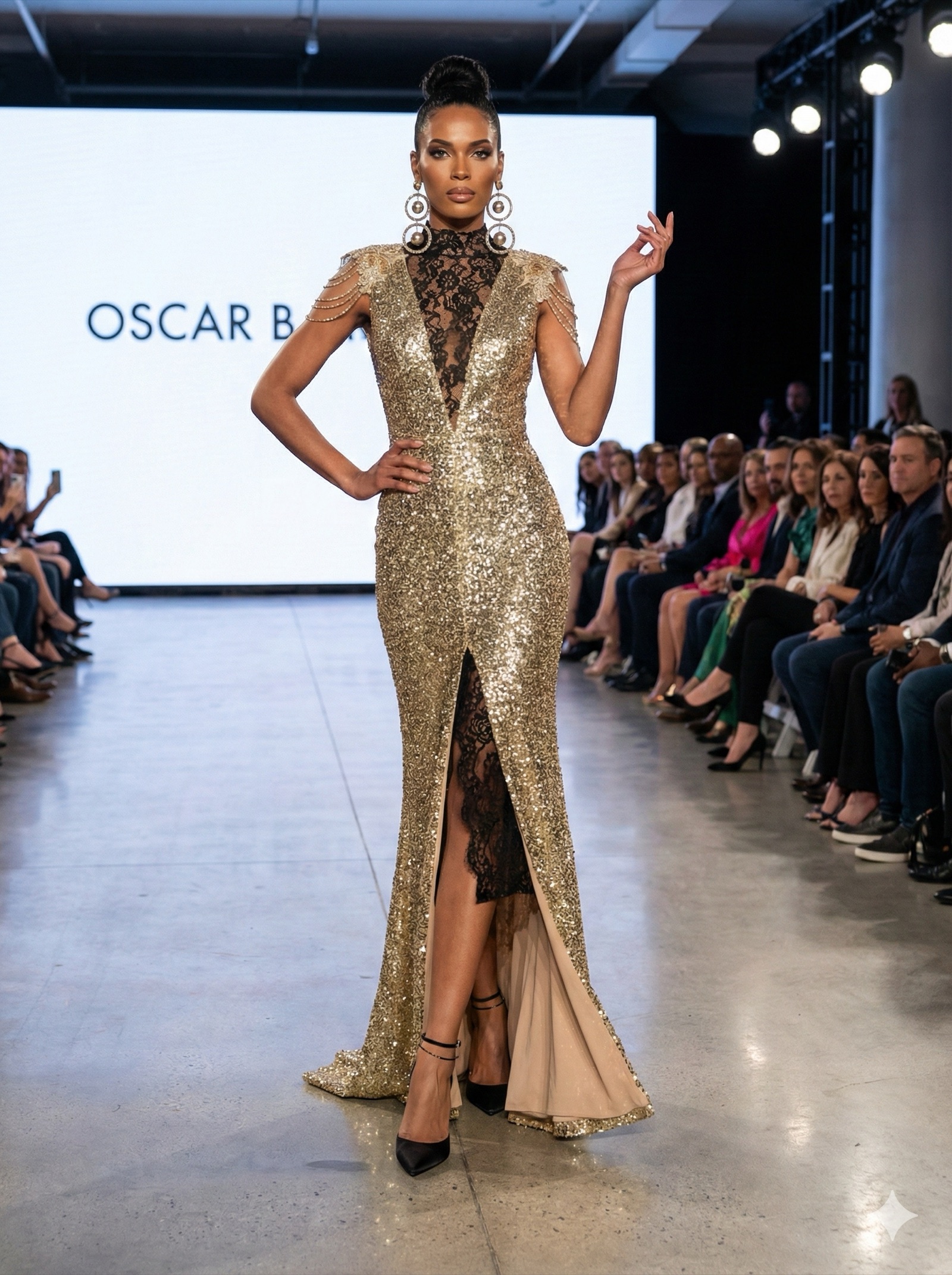 gilded columnar gown
