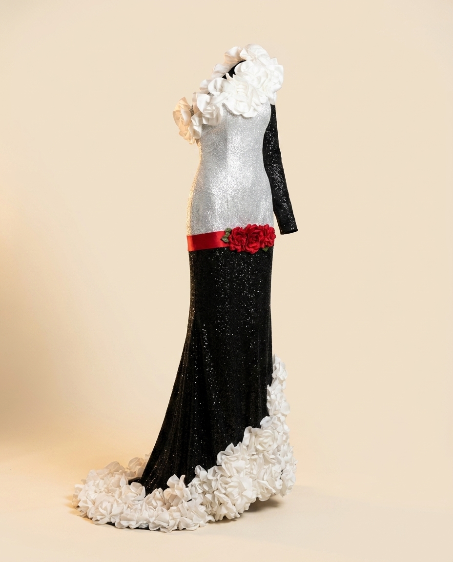 Oscar B. — silver with red rose