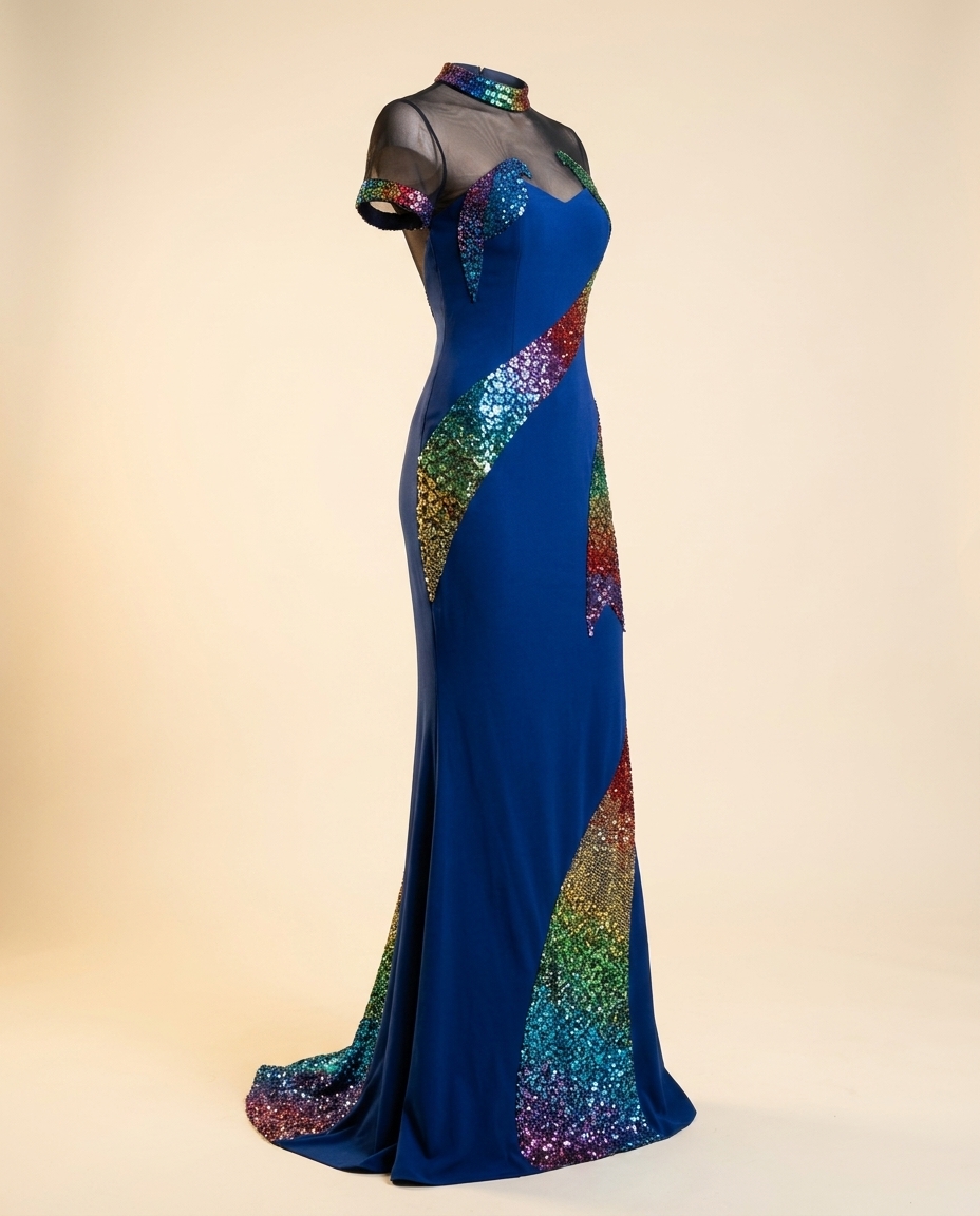 Oscar B. — color-block cocktail dress