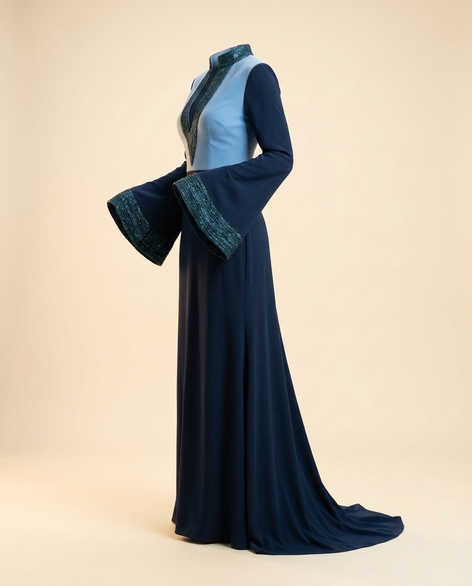 Oscar B. — blue pantsuit with sequin lapels